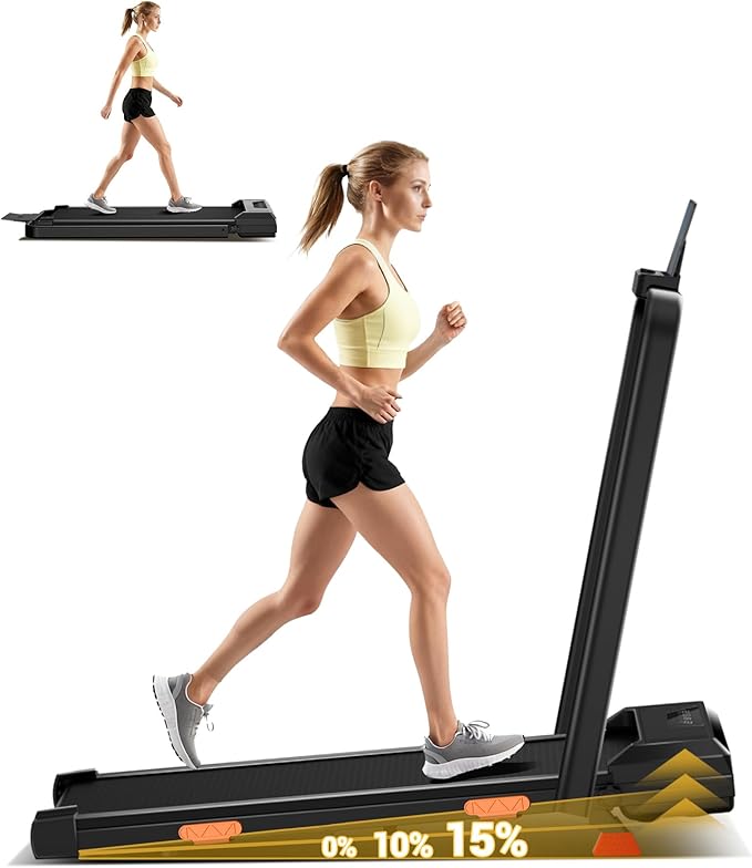 LONTEK 3-in-1 Foldable Treadmill with 300 LBS Capacity, 15% Walking Pad Treadmills for Home and Office, 2.5 HP Under Desk Treadmill with Quiet Brushless