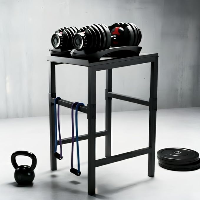 Commercial Heavy Duty Adjustable Dumbbell Stand & Kettlebell Stand, Adjustable Dumbbell Weight Rack, Kettlebell Storage Rack, Weight Rack for Garage/Home Gym/Commercial with Non-Slip Base, Anti-Tip Safety & Space-Saving Design, Weight Capacity 500/600/...