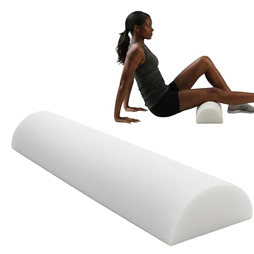 TheraBand Foam Roller, 36" Half Round, High Density Pro Foam Roller Tool for Post-Workout Recovery & Pre-Workout Warm-Up, Roll Out Muscle Soreness, 6" Diameter, White