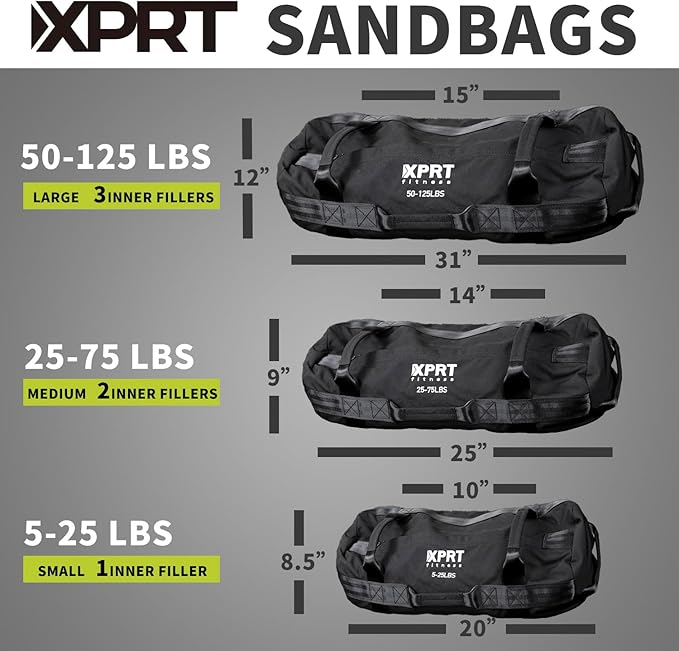 XPRT Fitness Workout Sandbag for Heavy Duty Workout Cross Training 7 Multi-positional Handles - Color Army Green/Black/Camo