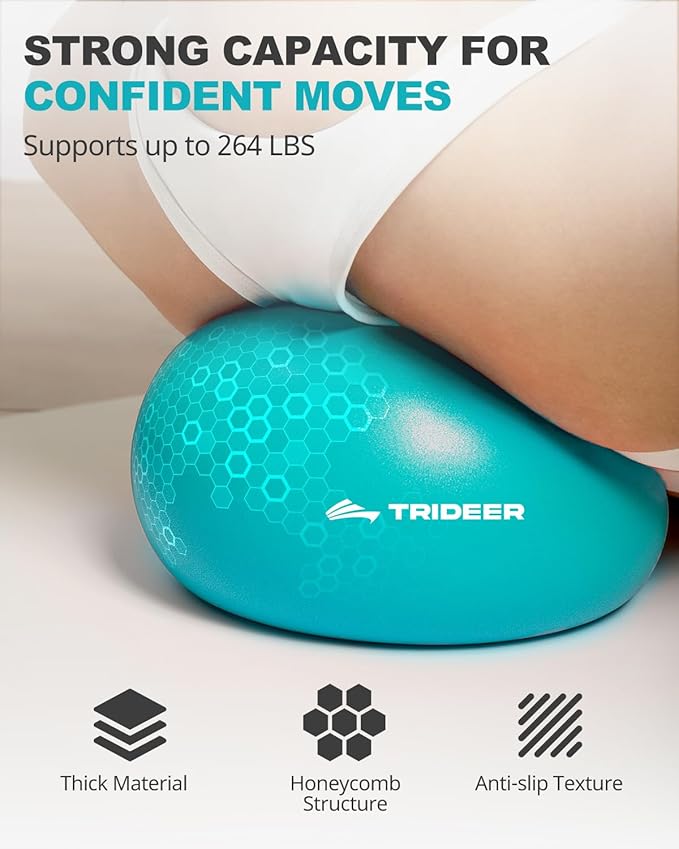 Trideer 9-Inch Pilates Ball, Small Exercise Ball for Yoga, Core Training, Physical Therapy, Balance, Stability and Stretching Pilates Equipment with Inflation Straw