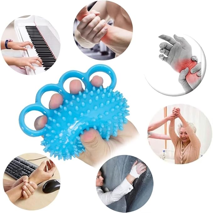 Hand Exerciser Ball, Hand Grip Strength Trainer Finger Extension Exerciser Massager Squeeze Balls for Therapy Arthritis and Carpal Tunnel, Stress Relief, Set of 2