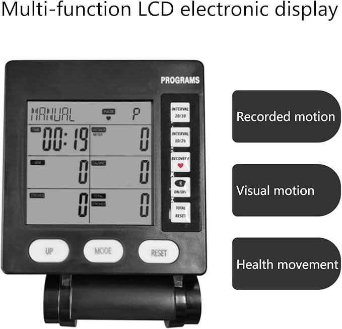 LCD Display Health Tracking Rowing Machine Counter Fitness Speedometer for Accurate Exercise Data and Health