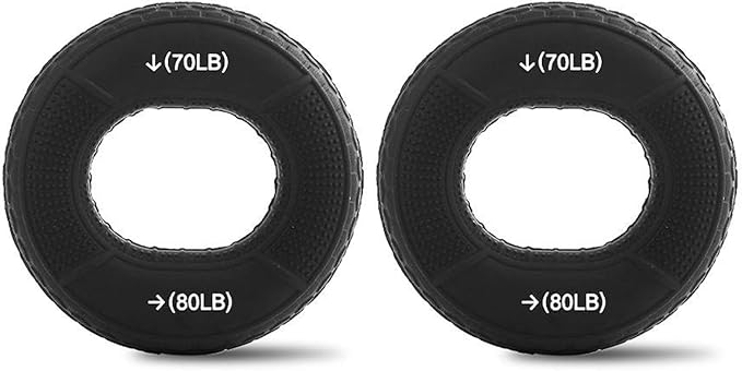 2 Pcs Hand Grip Strengthener, Grip Strength Trainer, Wrist Muscles Trainer for Finger Workout, Rock Climbing, Forearm & Grip Training, Stress Relief, Rehabilitation Training Ring, Double Force Design