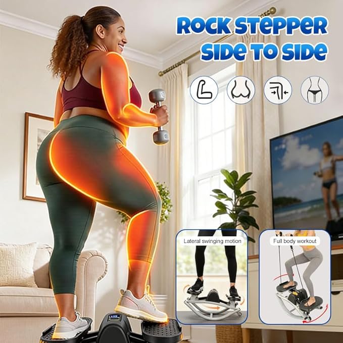 Rock Stepper Side to Side, with Digital Display, Workout Machine for Legs & Glutes,Side Stepper, Mini Stepper for Home, Apartment and Dormitory Use Home Workout The Rock Stepper