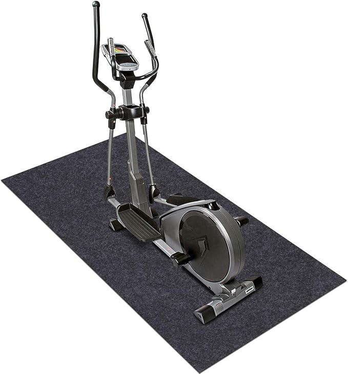 Fitness Equipment Mats, Absorbent/Waterproof – Protects Exercise Equipment and Floor，Protective Flooring Under Elliptical Machine mat, Indoor Treadmill Mat，Washable (24" x 48")