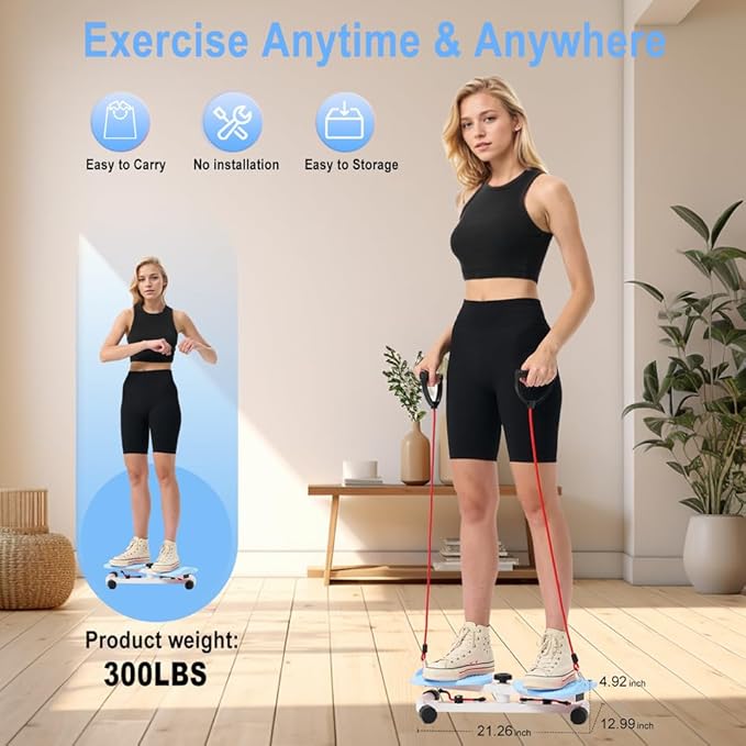 Waist Twister Ab Machine with 300 lbs Weight Capacity Anti-slip twist board Noiseless Home Gym Exercise Equipment for Women Men