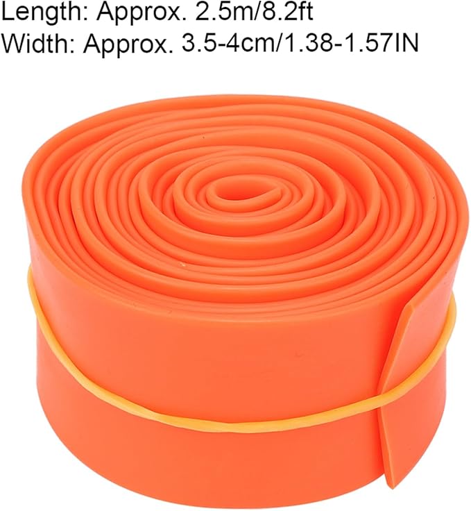 Semme 5cm X 2.5m Elastic Tension Strap for Strength Training Pilates Soft TPR with Buckles for Women and Girls Orange