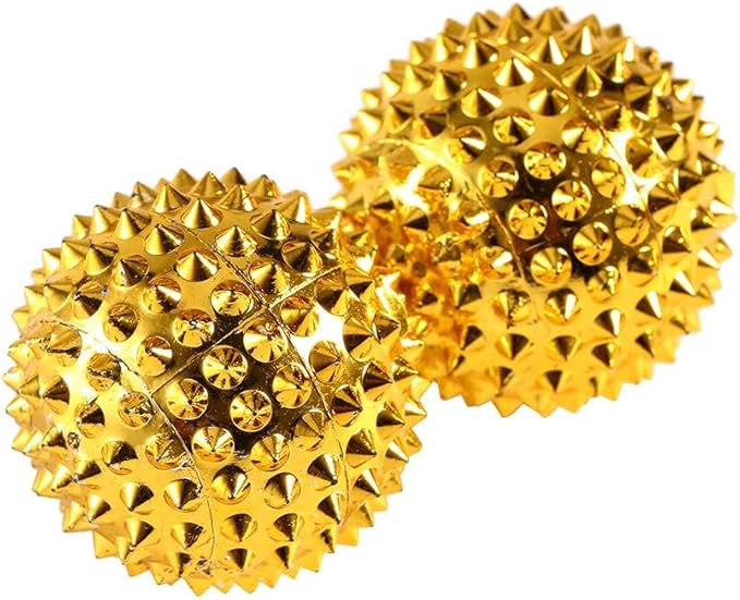 Spiky Magnetic Massage Balls, Pressing Hand Acupoints Balls, Hand Acupuncture Ball Massage Physical Body Acupressure, Manual Massage Balls Pack of 2, ABS and Magnetic Material