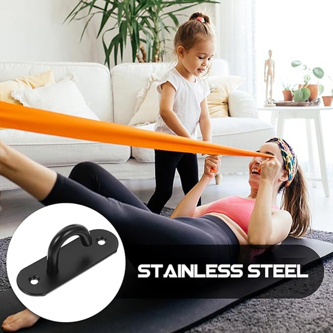VICASKY 2pcs Stainless Steel Wall Anchor Resistance Band Hooks Heavy Duty Gym Hangers for Yoga Strap Fixing Indoor Strength Training Equipment Attachments
