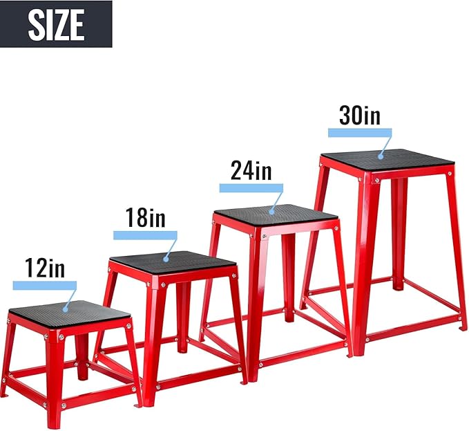 Plyometric Platform Box, Plyometric Box Jump Set For Home Gym Training, Conditioning, Strength Training
