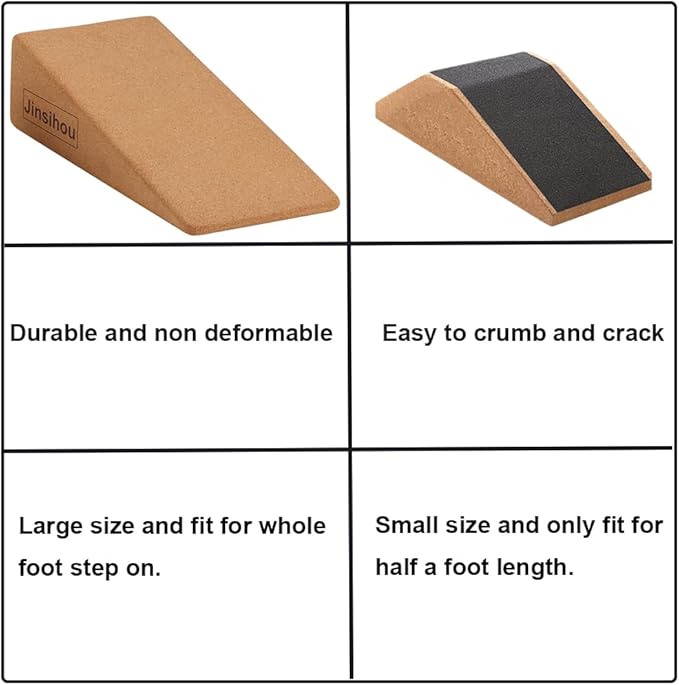 Squat Wedge Block Non-Slip Slant Board Calf Stretcher, 2pcs Ankle Knee Leg Stretcher, Heavy Duty Incline Ramp for Heel Elevated Squat, ATG Split Squat, deadlift, Lunge, Yoga, Pilates, Physical Therapy