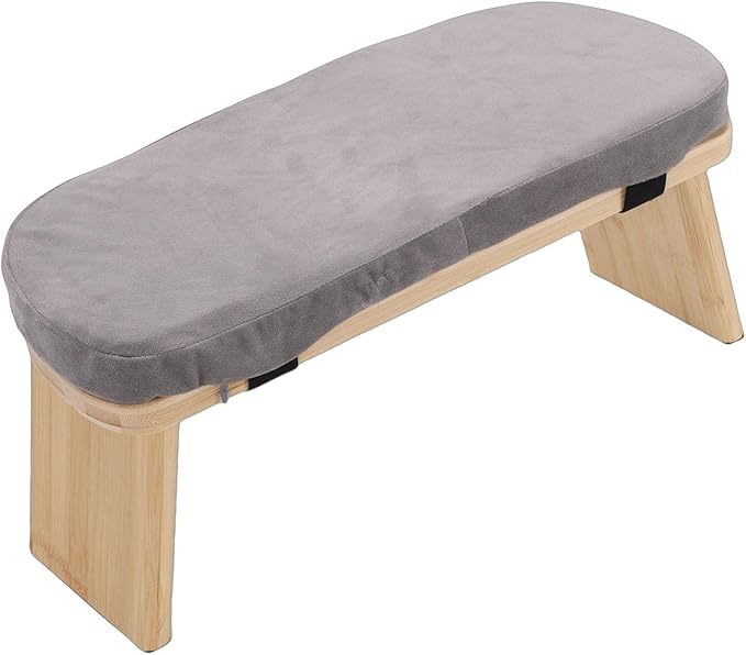 Sorandy Meditation Bench, Folding Beech Wood Kneeling Stool, Anterior Tilt Prayer Benches with Soft Cotton Cushion & Magnetic Locking Hinge, Ideal for Home Meditation, 220lbs Load Capacity