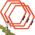 Hexagon Agility Ring Training Circle Ring Speed Agility Ladder Physical Training Ring Football Footwork Trainer Hurdles Agility Ladder Fitness Equipment Multicolor Training Ring 3Pcs