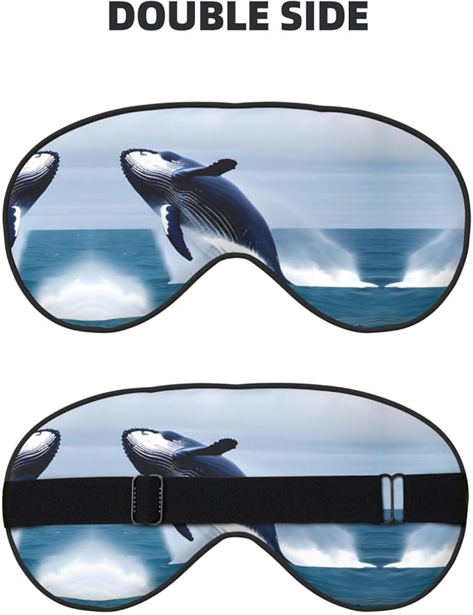 Whales at sea Head-Mounted Double-Sided Light-Blocking Sleeping Eye mask to Protect Eyes and Relieve Eye Fatigue