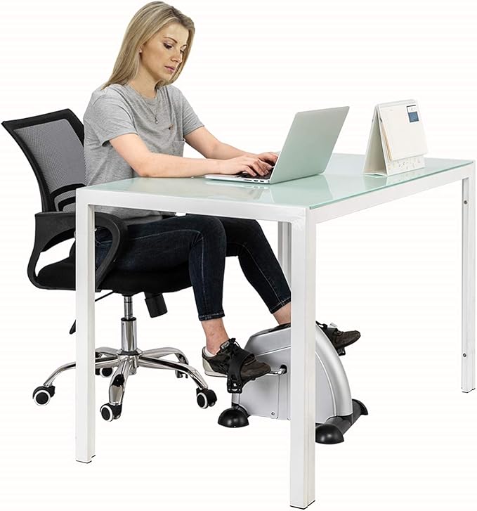 Under Desk Bike Pedal Exerciser, Exercise Bike for Leg/Arm Trainer Pedal Exerciser Foot Peddler Portable Therapy Bicycle Leg Peddler Portable Mini Cycle Bike