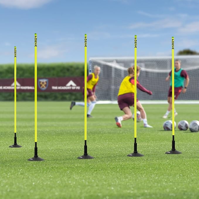 NWS Forza Spring Loaded Agility Poles | Improve Endurance, Speed & Footwork - Available in Packs of 8 or 16