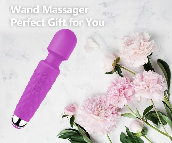 Personal Wand Massager, Power Wand Wireless Rechargeable Handheld Vibrating Massager, Body Massaging for Woman Back Neck Muscle Aches