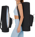 sportsnew Puffy Yoga Mat Bag Yoga Gym Bags for Women Men, Full-Zip Pilates Bag with Wet Pocket & Side Zip Drawstring Pocket Fits Tumblers with Handle, Yoga Mat Storage for Carrier Quick Access