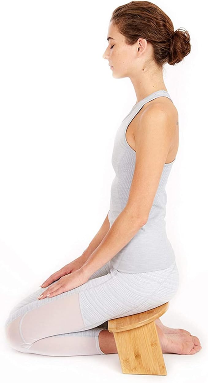 Meditation Bench, Bamboo, Foldable & Ergonomic Meditation Stool, Comfortable for Kneeling or Sitting, 20x7.5x7.3inch