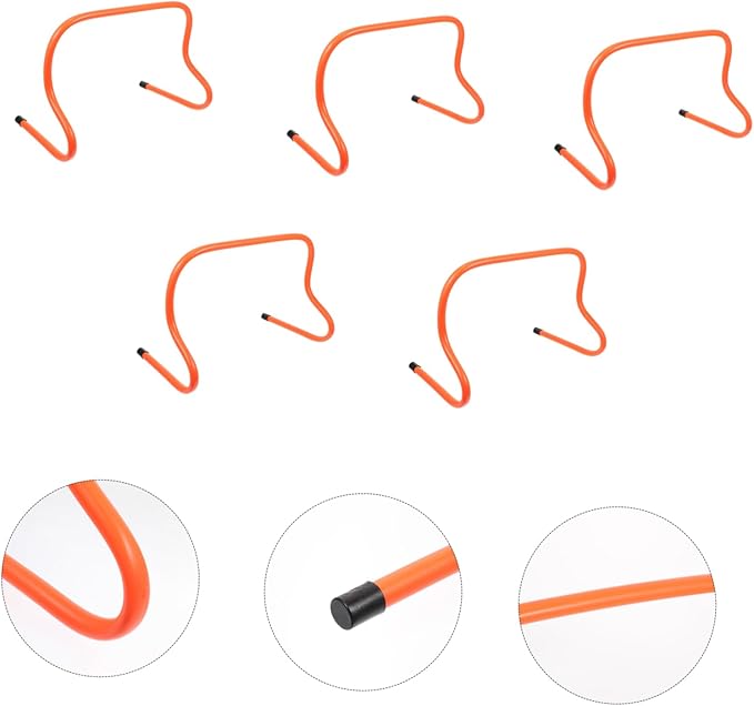 SUPVOX 5Pcs Agility Training Hurdles High Soccer Training Props for Speed Agility Practice Durable Outdoor Equipment Bright Orange Color