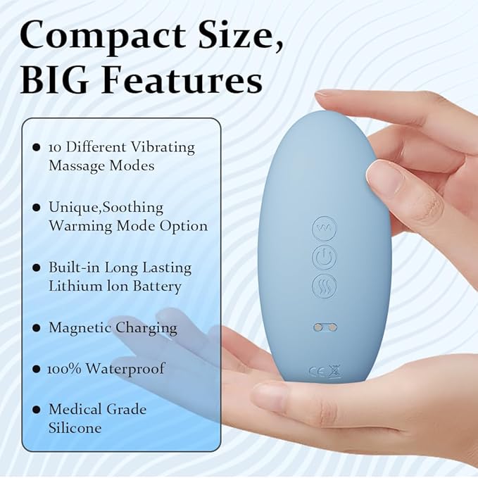 TMJ Relief Products Jaw, TMJ Relief Massager, Ergonomic TMJ Massage Tool - Gentle Vibrations and Heat for Pain Relief, Tension, and Stiffness