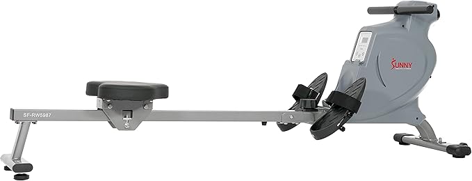 Sunny Health & Fitness Silent Magnetic Rowing Machine with 16 Level Resistance – Home Rower Designed for Low-Impact Full-Body Workouts and Users up to 220 LB - SF-RW5987
