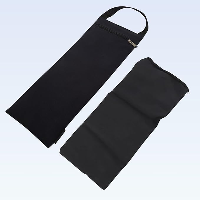 Everyday Yoga Sand Bag Cotton Unfilled, Adds Weight to Poses, Zipper Cover, Sturdy Handle, Silica Sand Filling, Durable Material - Black