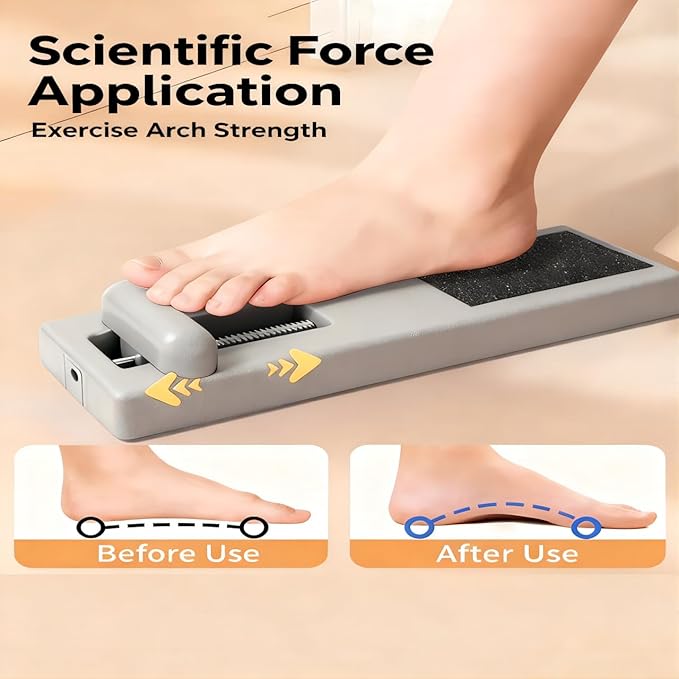 Newly Upgraded Multi-Function Foot Arch Trainer, Unique Gray, Plantar Fasciitis Relief & Arch Support, Portable Home/Gym Use for Athletes & Beginners