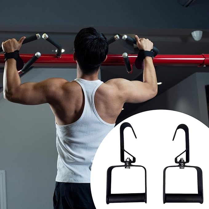 2X Pull up Handles Exercise Machine Attachment Non Slip LAT Pulldown Handle for Strength Training Resistant Bands