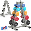 TomCare 6-Tier|5-Tier|4-Tier Dumbbell Rack Stand Only, Weight Rack for Home Gym Storage Stand for Weights Metal A-Frame Strength Training Dumbbell Holder with Handle (Dumbells not Included)