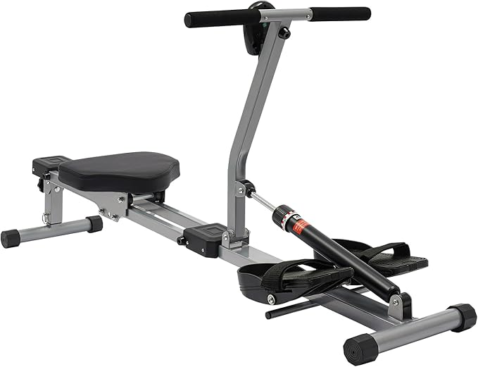 Rowing Machine, Hydraulic Rower Machine for Home, Foldable Rowing Exercise Equipment with LED Meter, 12 Levels of Resistance, Height Adjustable, 264.55 lbs Weight Capacity for Home Gym Use