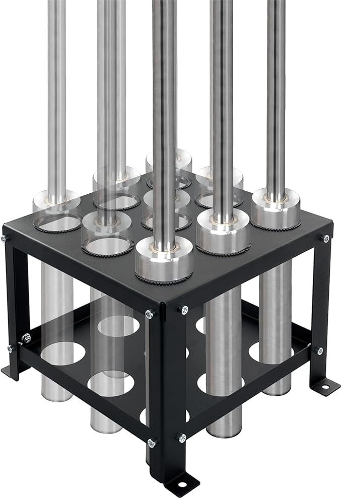 Barbell Holder Floor Stand - Heavy Duty Home Gym Organizer for 9 Barbells - Fits 2-inch Olympic & Curl Bars