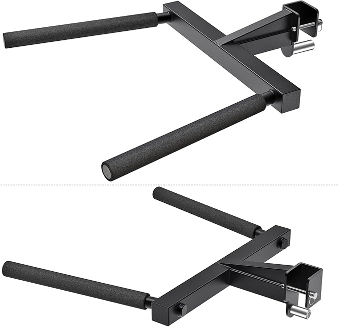 Kipika Y-Shaped Dip Bar for Power Cage with 5/8" or 1" Hole - Dip Bar Attachments for Home Gym - Heavy Duty Power Rack Attachments - Squat Rack Accessories for Strength Training