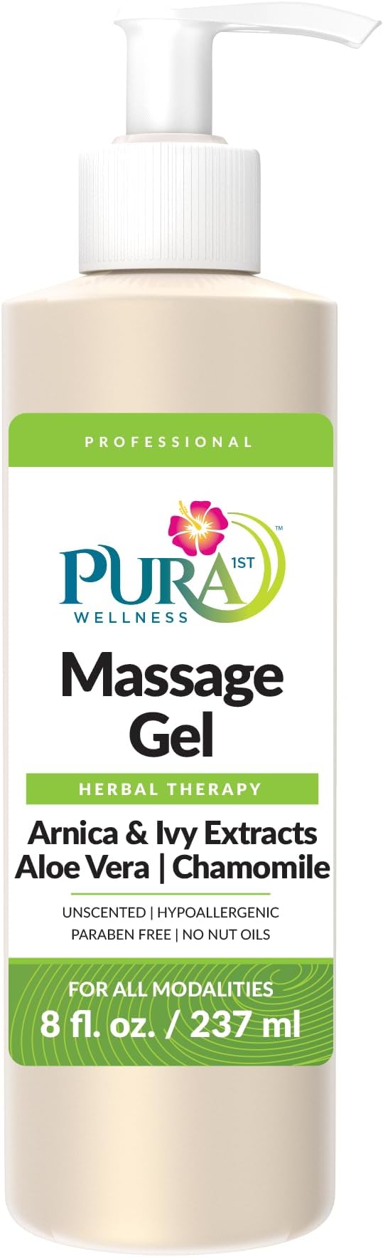 Herbal Therapy 8 Fl oz Massage Gel, Aloe Vera, Professional, Massage Therapy, Deep Tissue, Unscented, Hypoallergenic, Natural Ingredients, Skin Hydrating, Moisturizing, Muscle Relief