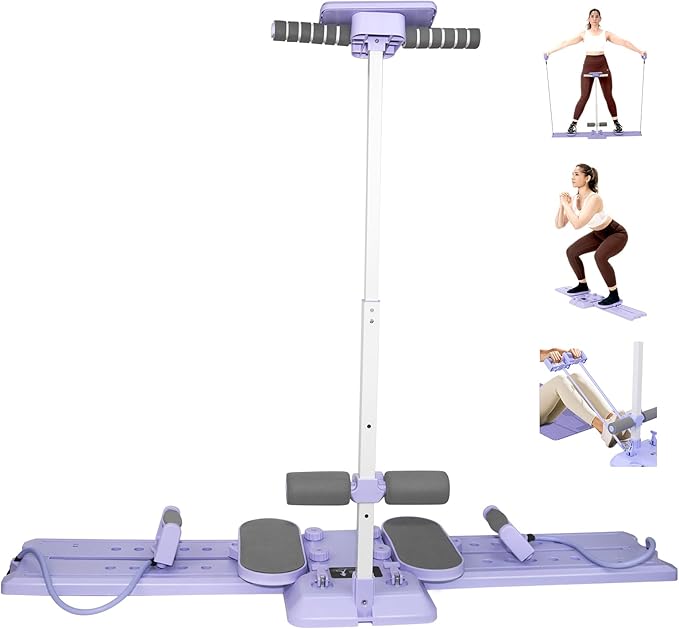 KESHWELL Ab Machine,Thigh Leg Exerciser,Sit Up Exercise Equipment for Man & Women,Pelvic Floor Exercise Devices for Home,Multifunctional Workout Equipment with Resistance Bands for Weight Loss