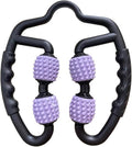 4 Wheels Foam Roller Muscle Massager for Leg Neck Hand Arm,Trigger Point Muscle Relax Massager Indoor Sports Yoga Bodybuilding Equipment (Purple)