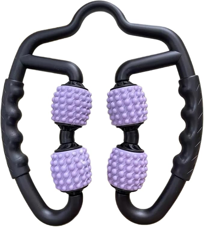 4 Wheels Foam Roller Muscle Massager for Leg Neck Hand Arm,Trigger Point Muscle Relax Massager Indoor Sports Yoga Bodybuilding Equipment (Purple)