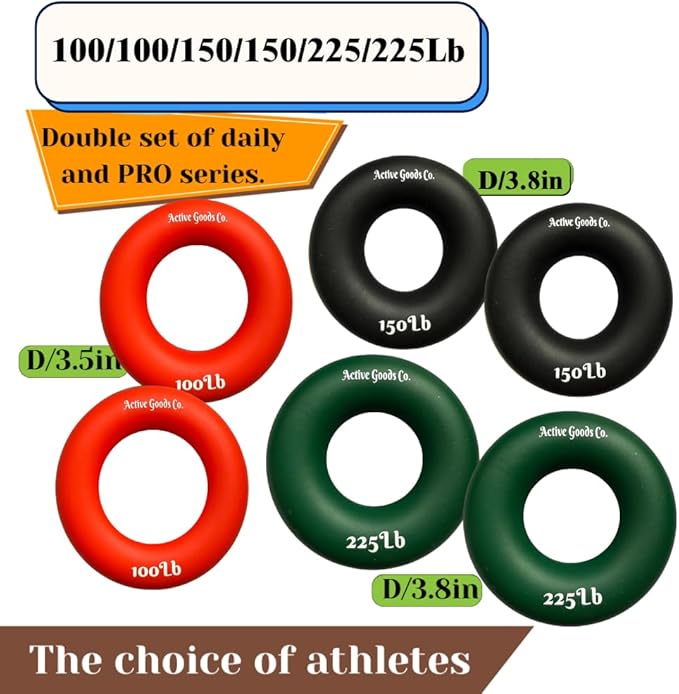 Hand Exerciser - PROFESSIONAL GRADE, Set or Single, Different Sizes. Visit to see more! Bague classique en silicone parfaite pour améliorer la force, la puissance et la vitesse dans les poignets.