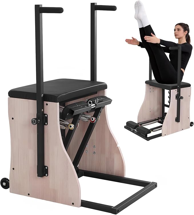Generic Pilates Chair Split-Pedal Stability Combo Chair with Adjustable Resistance Split Pedal Handles