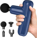 Mini Massage Gun, Powerful Handheld Muscle Massager for Muscle Relaxation, Deep Tissue Percussion Small Massage Gun Travel Massager with 4 Massage Heads Silent Brushless Motor, Blue