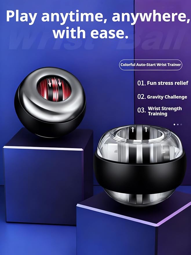 Torqueball for Seniors, Torqueball Hand Exerciser for Seniors, Torqueballs with Counter for Senior, Auto-Start Colorful Lighting, Easy to Use