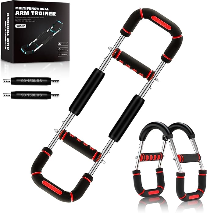 2025 Pro Twister Arm Trainer, 90-150lbs Adjustable Power Twister Bar, Chest Shoulder Arm Workout Equipment, Portable Detachable Upper Body Fitness Machine for Home & Gym