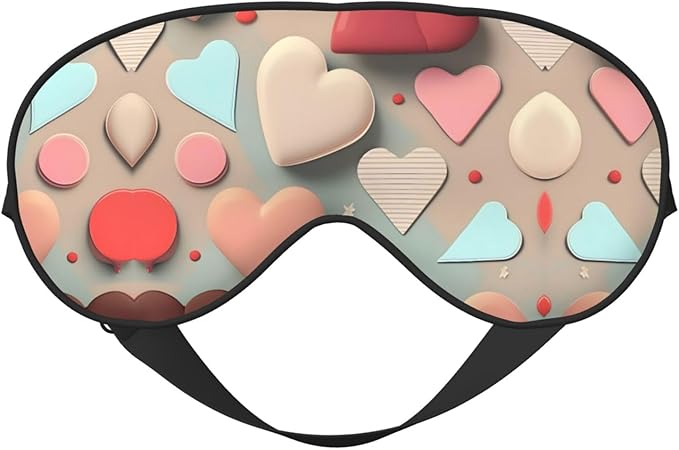 Love Pattern Head-Mounted Double-Sided Light-Blocking Sleeping Eye mask to Protect Eyes and Relieve Eye Fatigue
