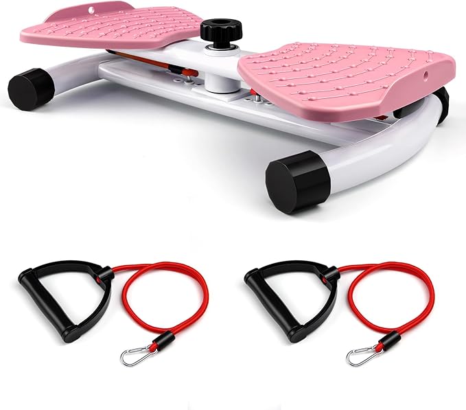 Waist Twister Machine with 300 lbs Weight Capacity, Abs Workout for Slim Waist and Core Ab Exercise, Noiseless Home Gym Exercise Equipment for Women Men, Pink and Purple