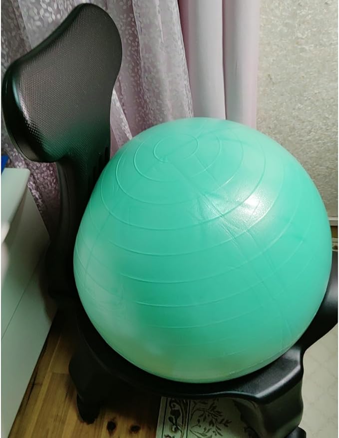Rolling Exercise Ball Chair with Pump, Ergonomic Yoga Ball Office Chair for Office Pregnancy, Desk Chair for Posture Improvement/Core Training(ligjt Grey)
