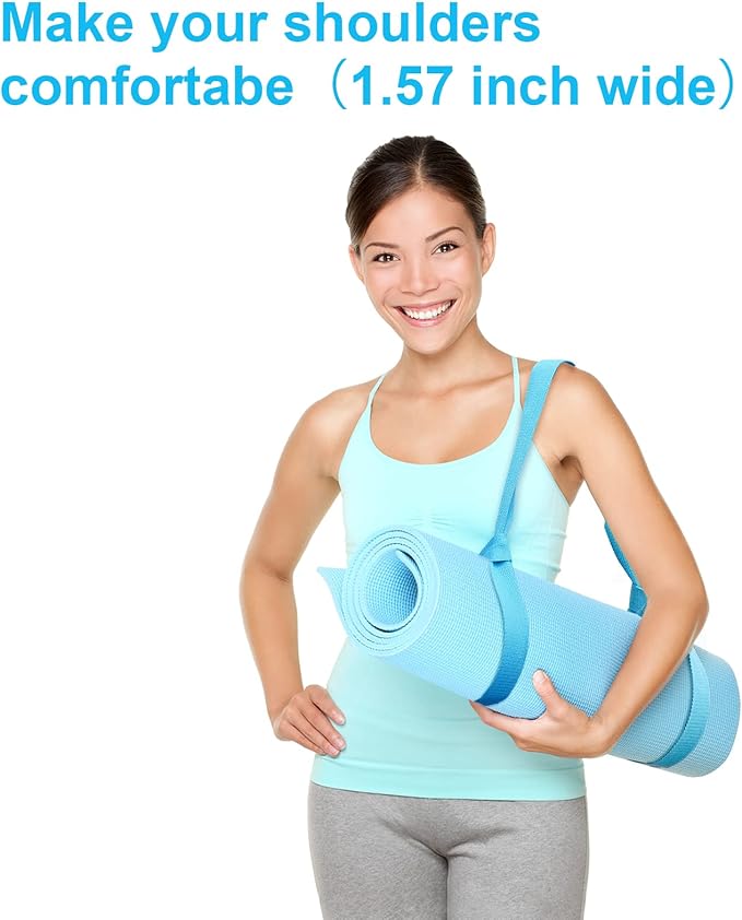 Deekin 4 Pcs Yoga Mat Straps for Carrying Yoga Mat Holder Adjustable Thick Carrier Exercise Sling Cotton Workout Stretching Band for Carrying Large Mats Roller Skate