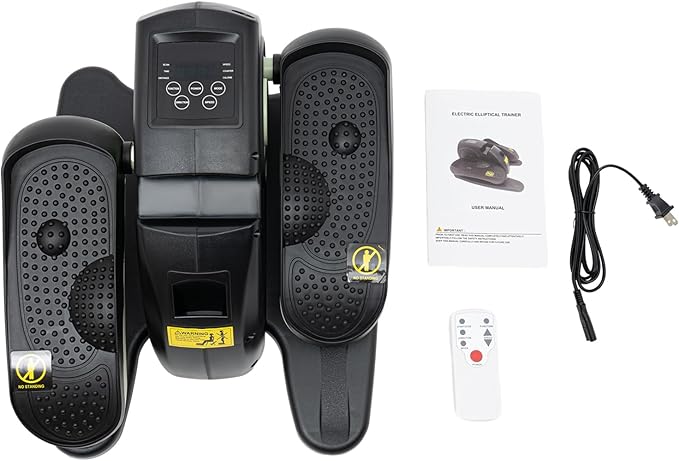 Portable Pedal Exerciser 5 Speed Gears Electric Elliptical Trainer with Remote Control and LCD Screen Under Desk Bike Pedal Exerciser for Home, Training Room, Offices