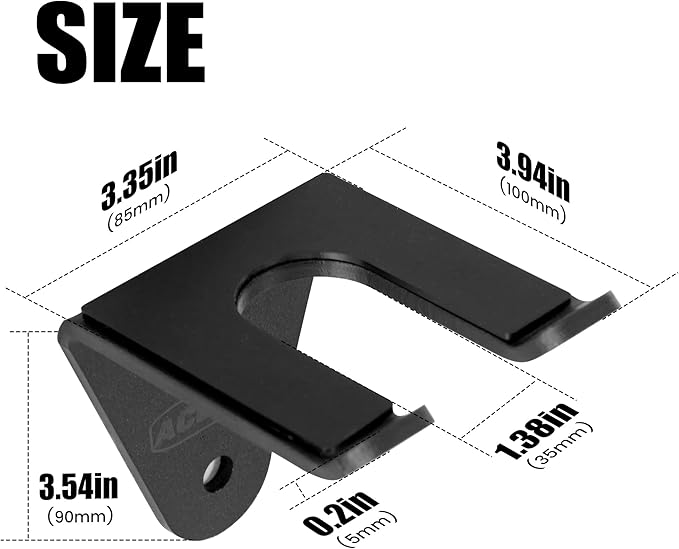 Olympic Barbell Wall Mount Holder - 5mm Steel Storage Rack for 35mm Bars, 160lb Capacity - Heavy Duty Hanger with Rubber Pads, Fits Home Gym & Garage Organization