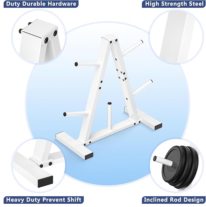 Weight Plate Rack, Weight Tree, Home Gym Storage Stand, Holds 300 lbs